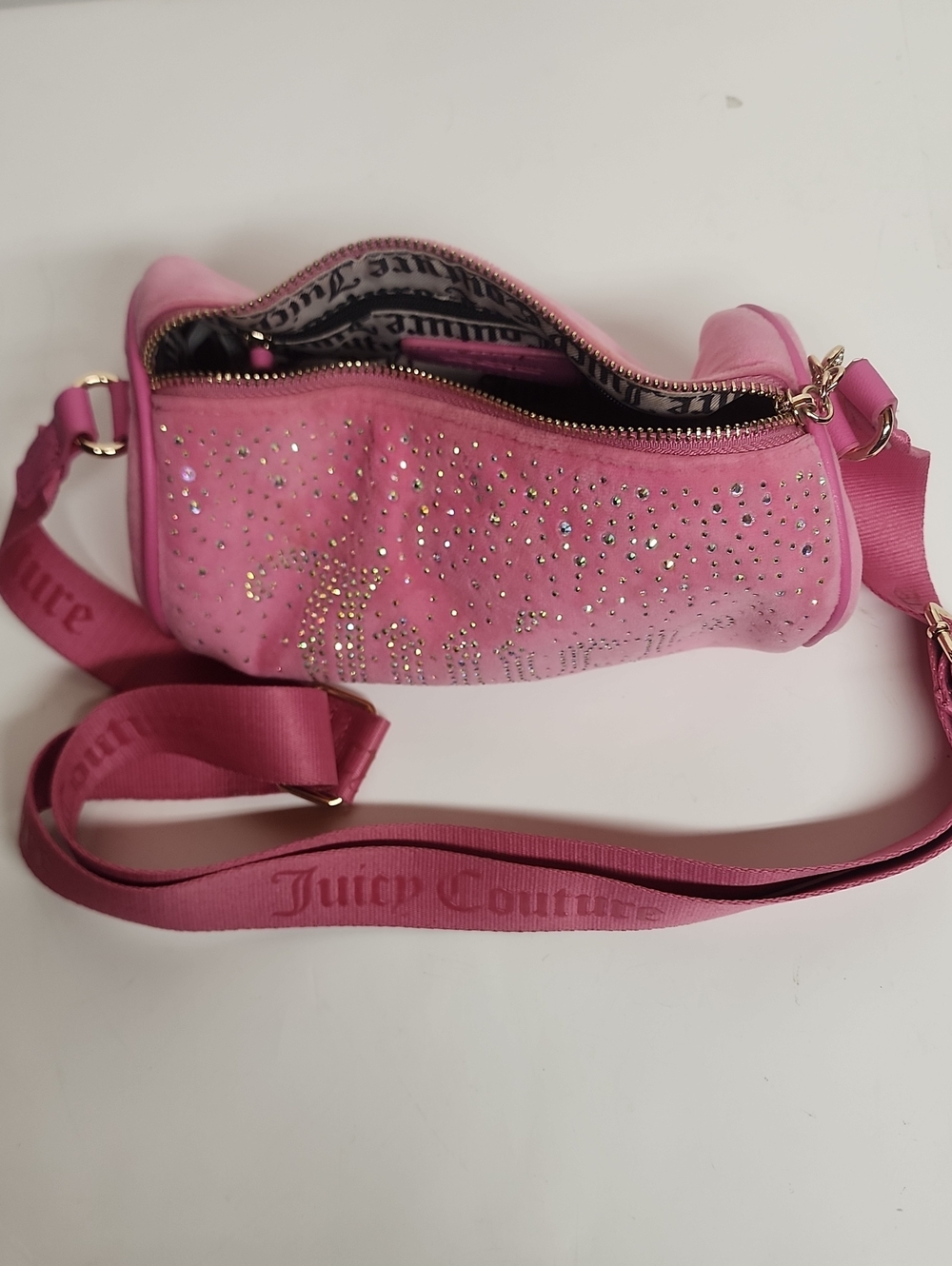 Juicy Couture Let It Shine Juicy Pink Rhinestone NWT Crossbody Bag Simply Adorbs